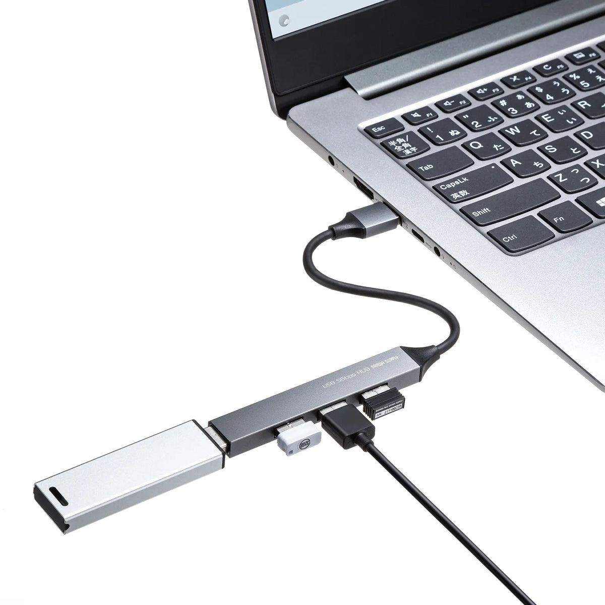 USB 5Gbps 4-Port Combo Ultra Slim Hub USB-5H24GM