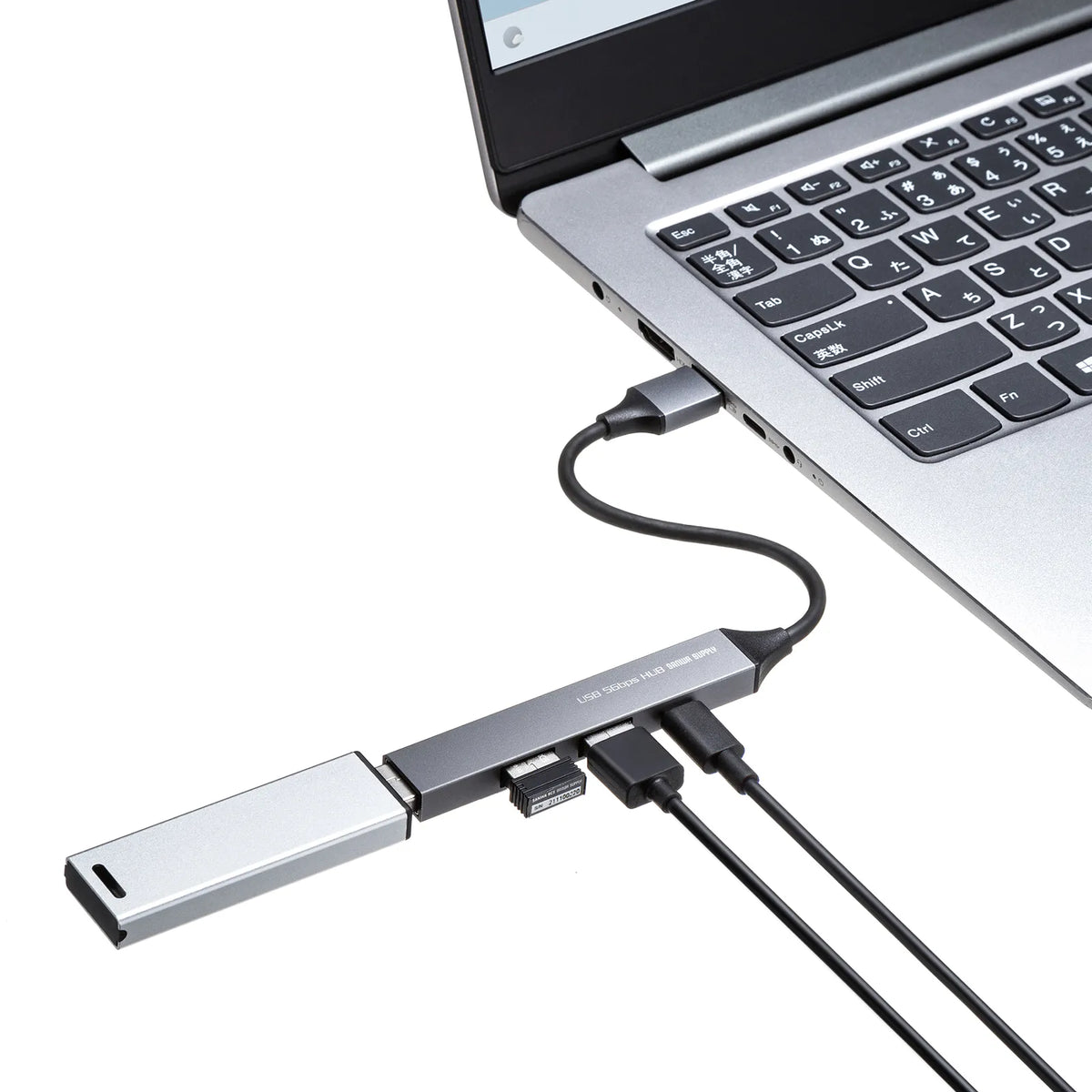 USB 5Gbps 4-Port Combo Ultra Slim Hub USB-5H25GM