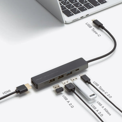 HDMIポート付 USB Type-Cハブ USB-5TCH15BK