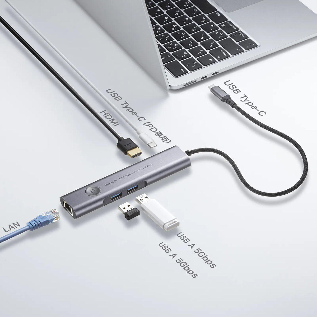 USB Type-C ドッキングハブ USB-5TCHLP16GM