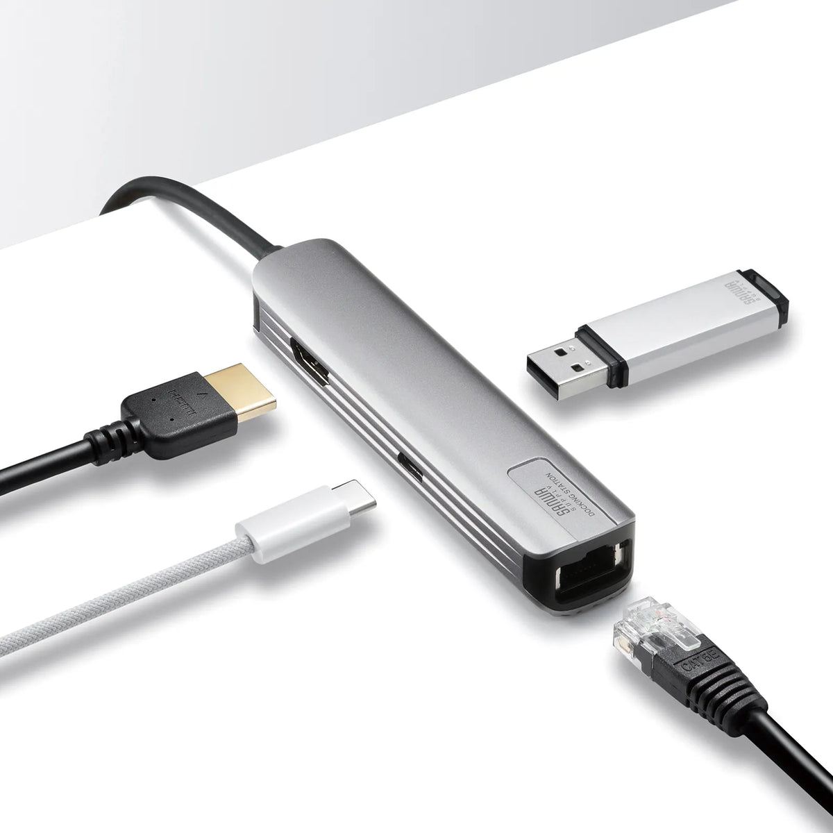 USB Type-C スリムドッキングハブ USB-5TCHLP7S-1
