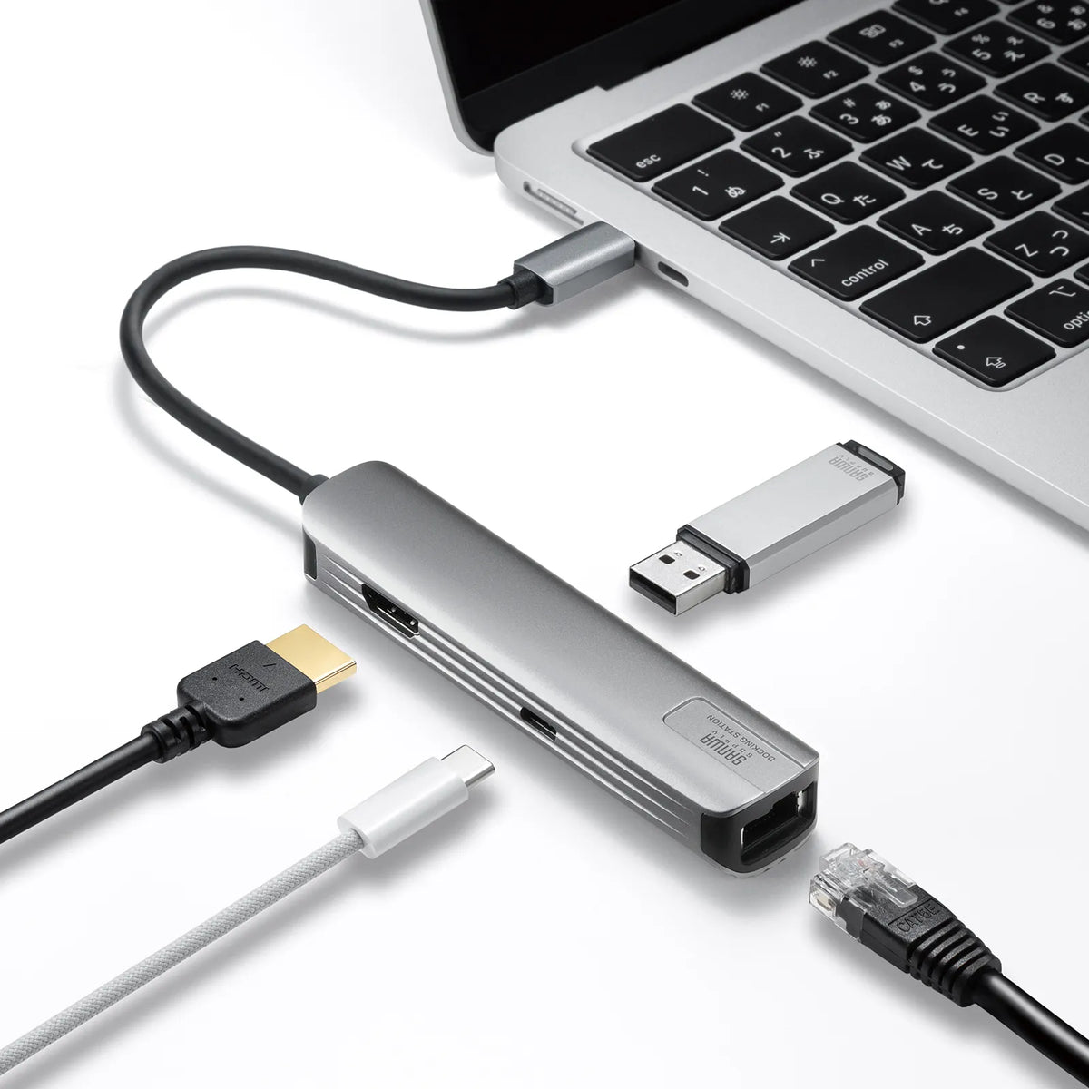 USB Type-C スリムドッキングハブ USB-5TCHLP7S