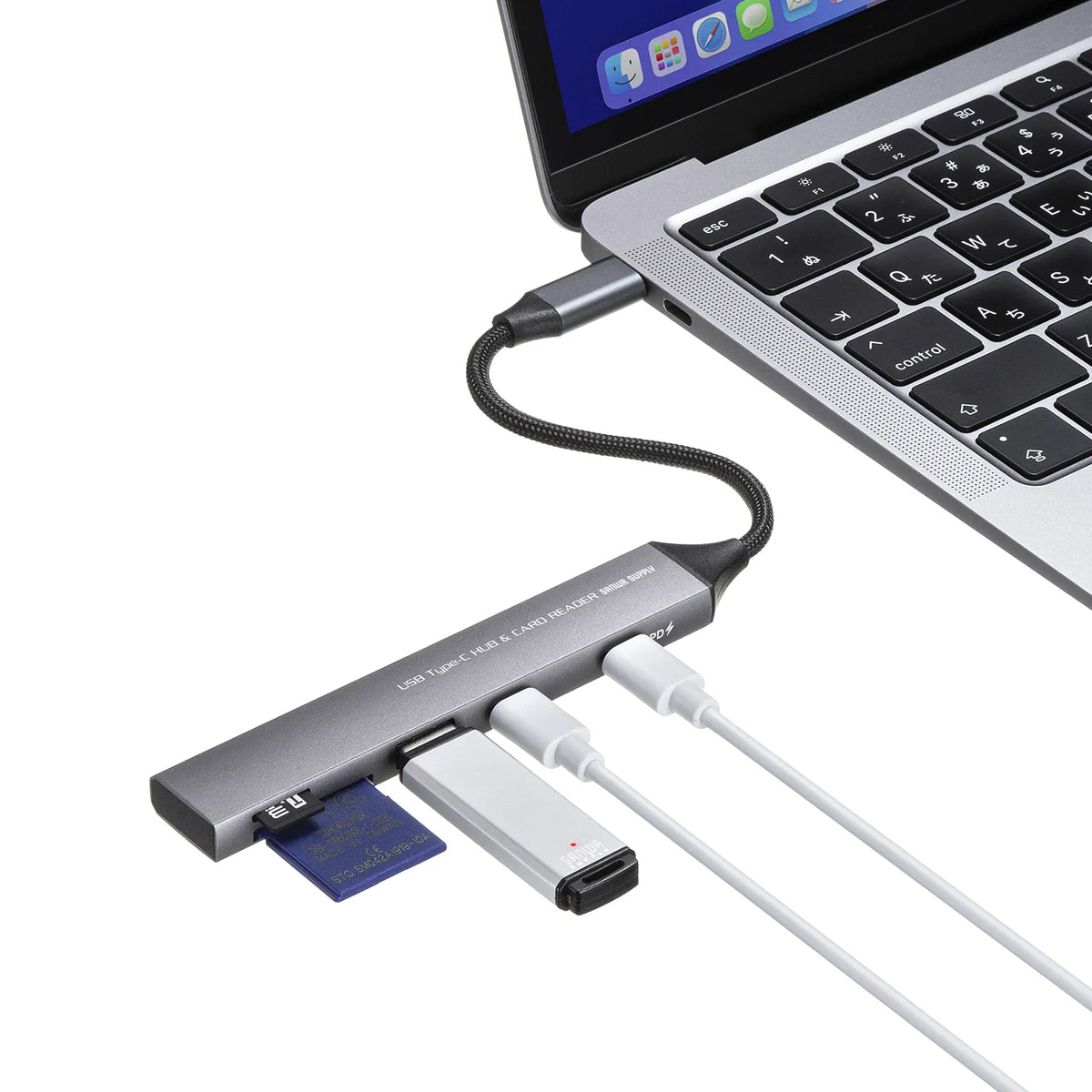 USB 5Gbps 3-Port Slim Hub (with Card Reader) USB-5TCPC29GM