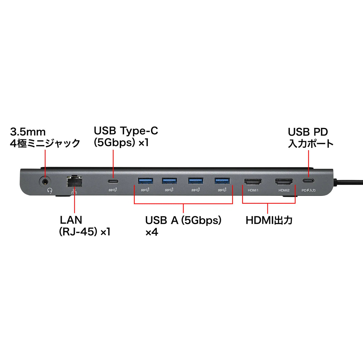 USB Type-C Docking Station (4K compatible, HDMI x2 output) USB-CVDK14