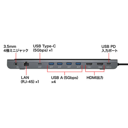 USB Type-C Docking Station (4K compatible, HDMI x2 output) USB-CVDK14