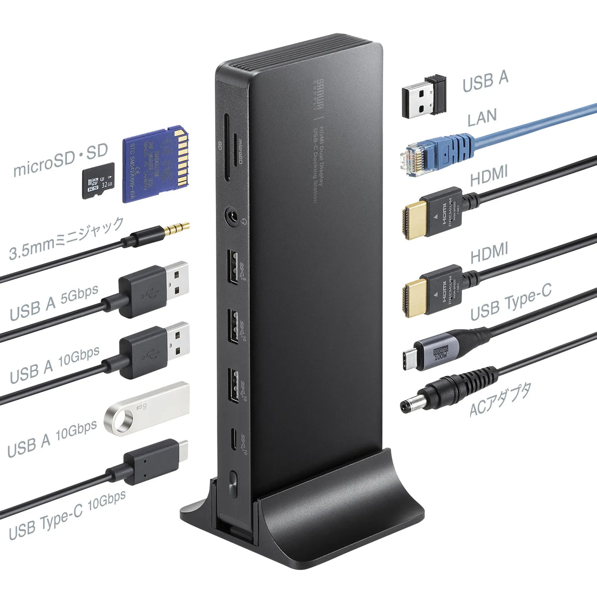 Docking Station (4K, HDMI x2 output, AC adapter included) USB-CVDK16