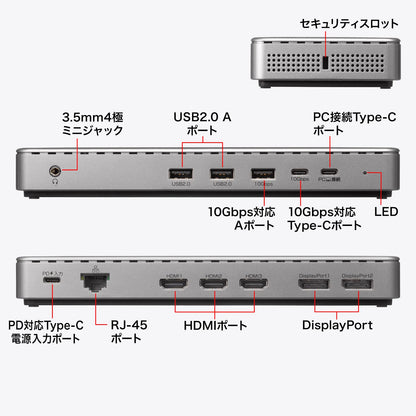 Docking station (HDMI/DisplayPort x 4K x 3 screen output compatible) USB-CVDK20