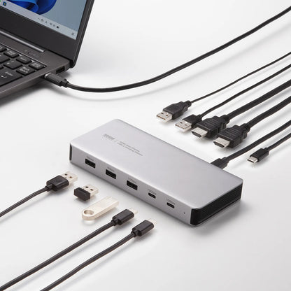 USB Type-Cドッキングステーション（HDMIx2画面・USBハブx7ポート） USB-CVDK21