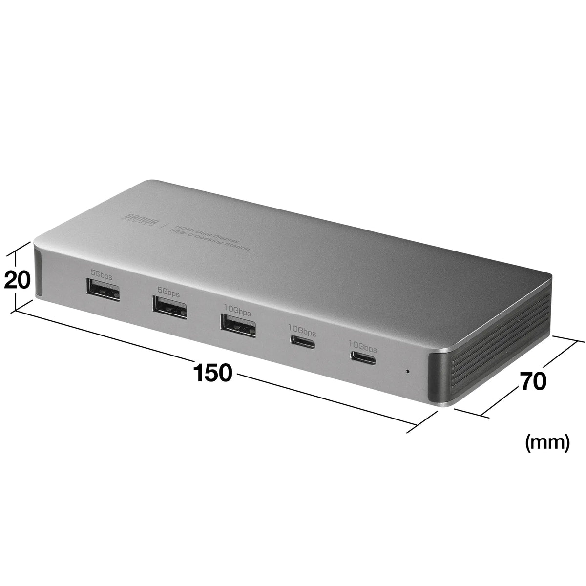 USB Type-Cドッキングステーション（HDMIx2画面・USBハブx7ポート） USB-CVDK21