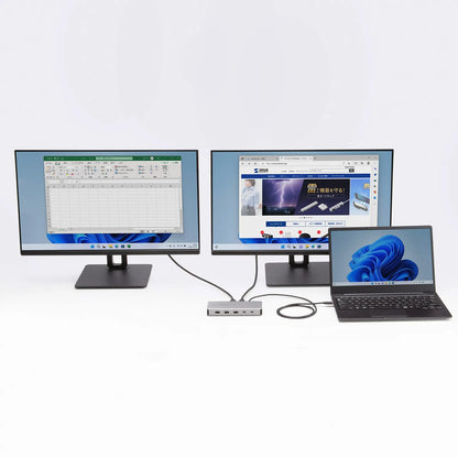 USB Type-Cドッキングステーション（HDMIx2画面・USBハブx7ポート） USB-CVDK21