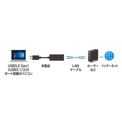 USB 3.2 to LAN Conversion Adapter (Black) USB-CVLAN1BKN