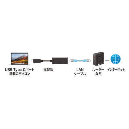 USB 3.2 Type-C to LAN Conversion Adapter (Black) USB-CVLAN2BKN