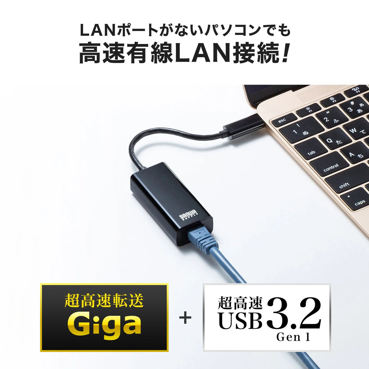 USB 3.2 Type-C to LAN Conversion Adapter (Black) USB-CVLAN2BKN