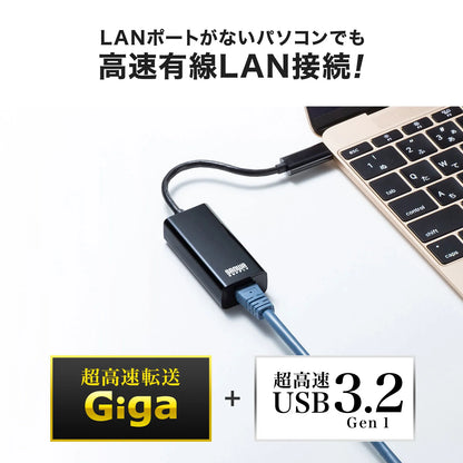 USB 3.2 Type-C to LAN Conversion Adapter (Black) USB-CVLAN2BKN