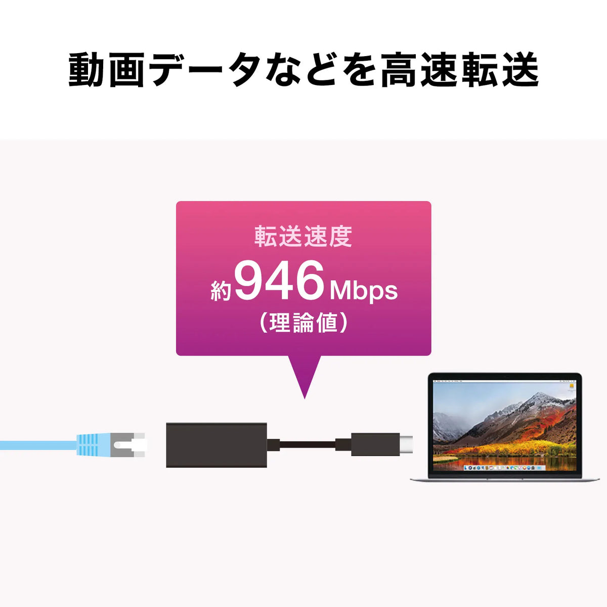 USB 3.2 Type-C to LAN Conversion Adapter (Black) USB-CVLAN2BKN