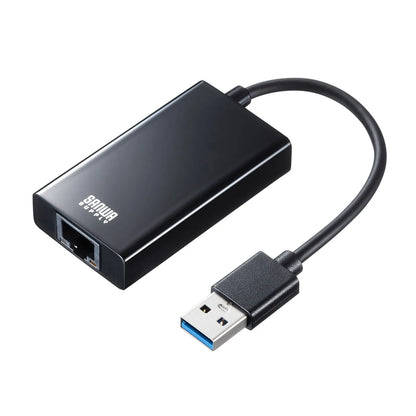 USB 3.2 to LAN Conversion Adapter (with USB Hub Port, Black) USB-CVLAN3BKN
