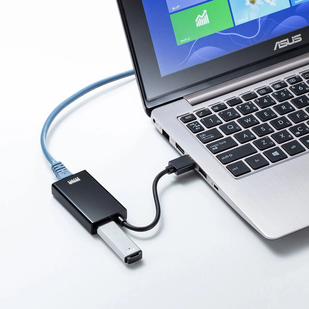 USB 3.2 to LAN Conversion Adapter (with USB Hub Port, Black) USB-CVLAN3BKN