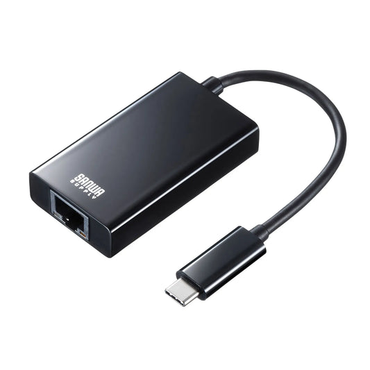 USB3.2 TypeC-LAN変換アダプタ(USBハブポート付・ブラック) USB-CVLAN4BKN