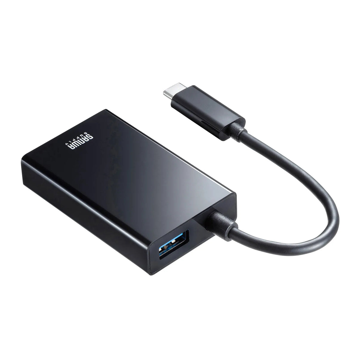 USB3.2 TypeC-LAN変換アダプタ(USBハブポート付・ブラック) USB-CVLAN4BKN
