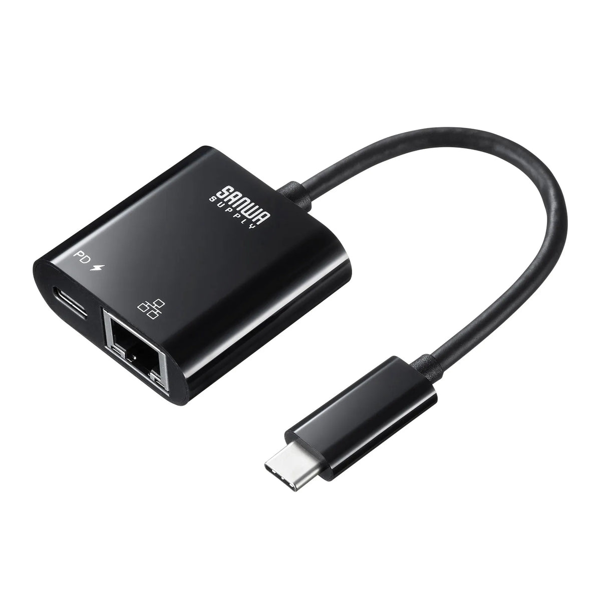 USB3.2 TypeC-LAN変換アダプタ(PD対応・ブラック) USB-CVLAN7BK