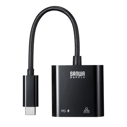 USB3.2 TypeC-LAN変換アダプタ(PD対応・ブラック) USB-CVLAN7BK