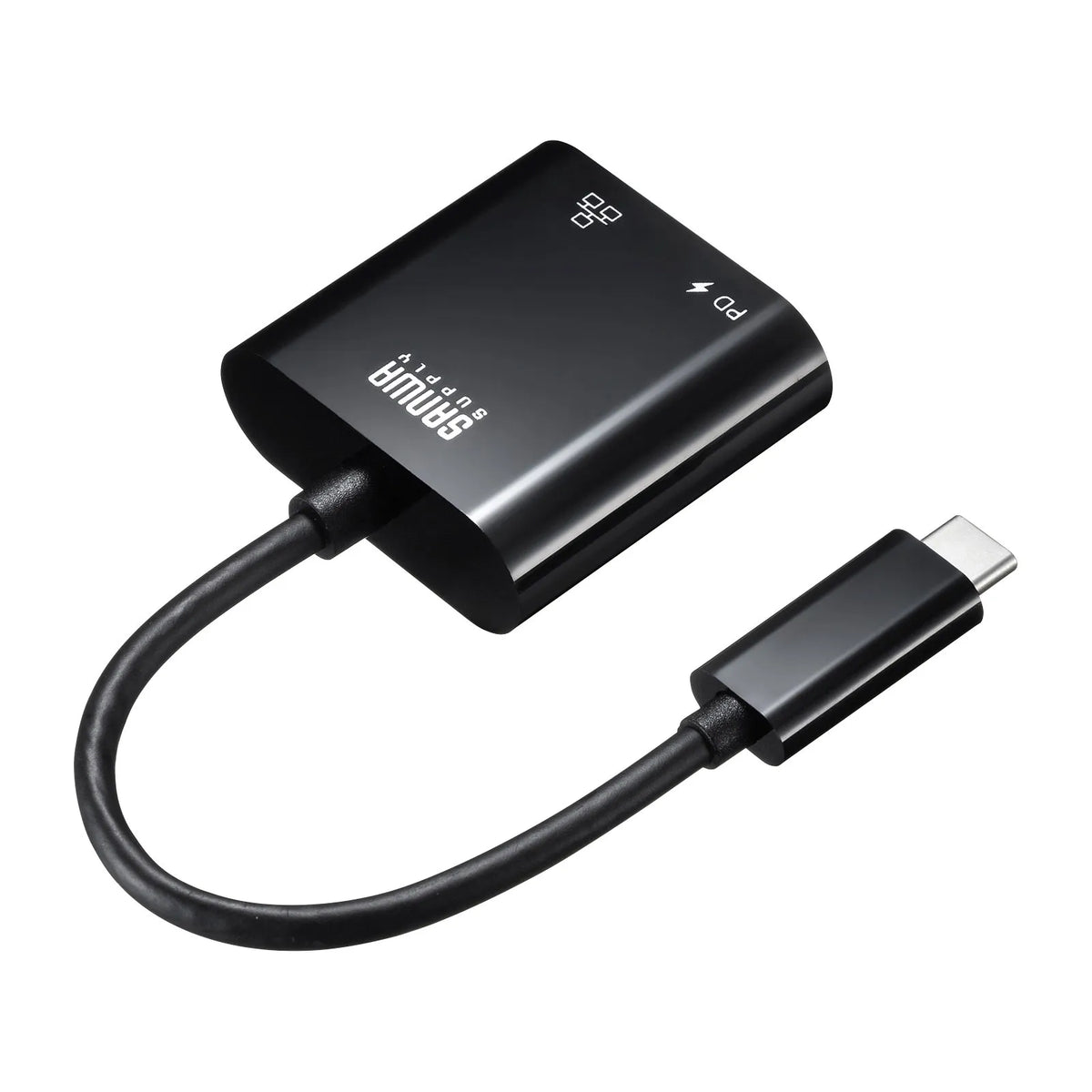USB3.2 TypeC-LAN変換アダプタ(PD対応・ブラック) USB-CVLAN7BK