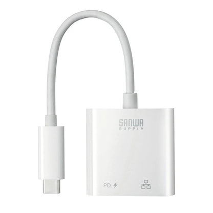 USB 3.2 Type-C to LAN Conversion Adapter (PD Compatible, Black) USB-CVLAN7W