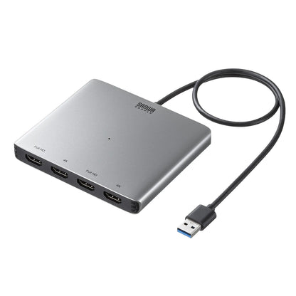 USB-HDMIディスプレイアダプタ(4K対応・ 4画面出力) USB-CVU3HD7