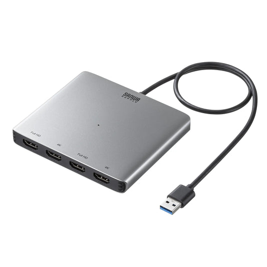 USB-HDMIディスプレイアダプタ(4K対応・ 4画面出力) USB-CVU3HD7