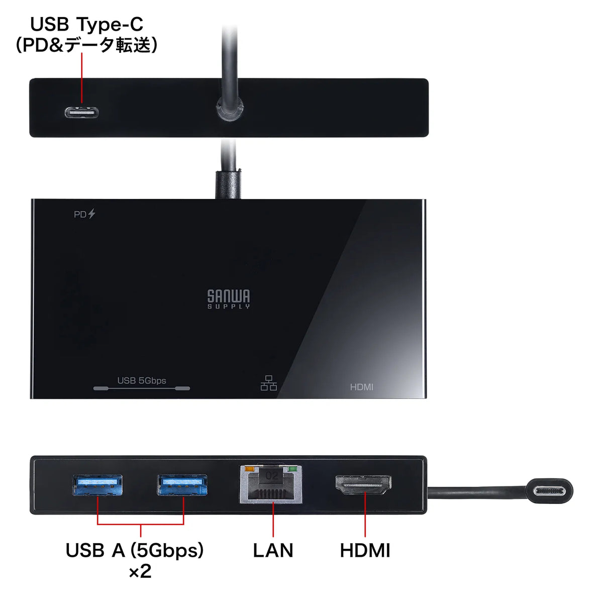 USB Type-Cドッキングステーション USB-DKM10BK