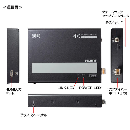 Fiber Optic HDMI Extender (4K compatible, 300m extension) VGA-EXHDFB