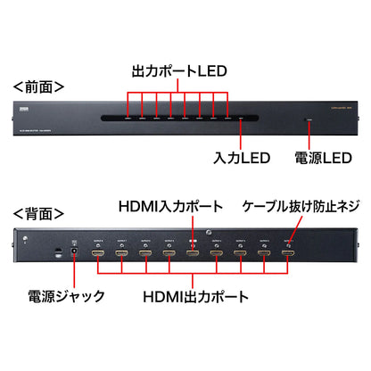 4K/60Hz HDR compatible HDMI splitter (8-way) VGA-HDRSP8