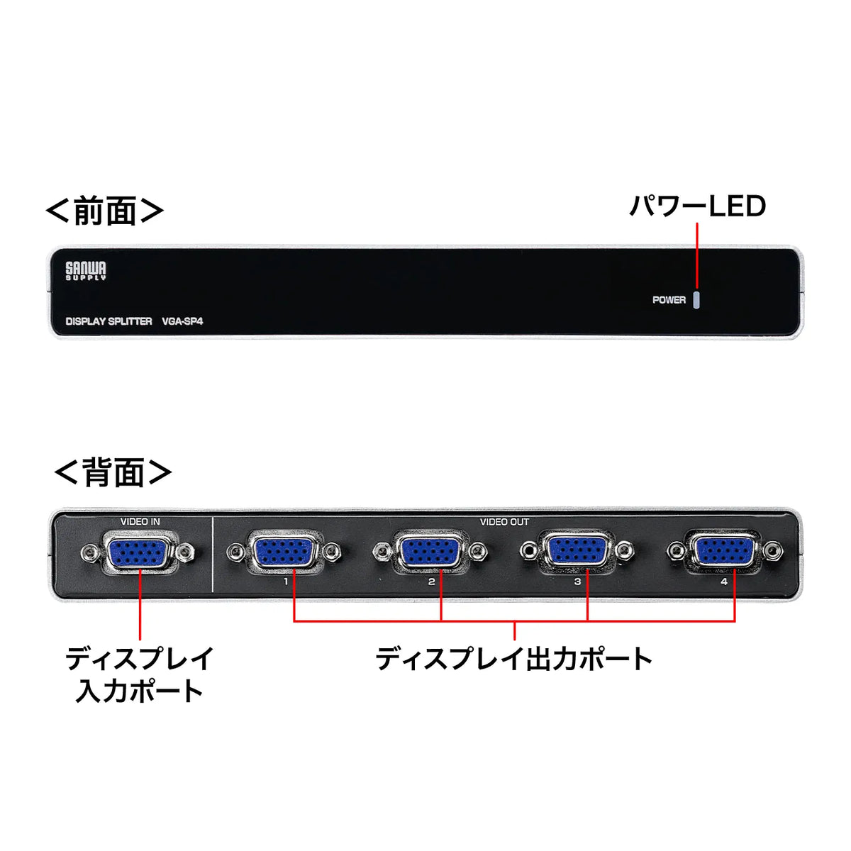 High-performance display splitter (4-way) VGA-SP4