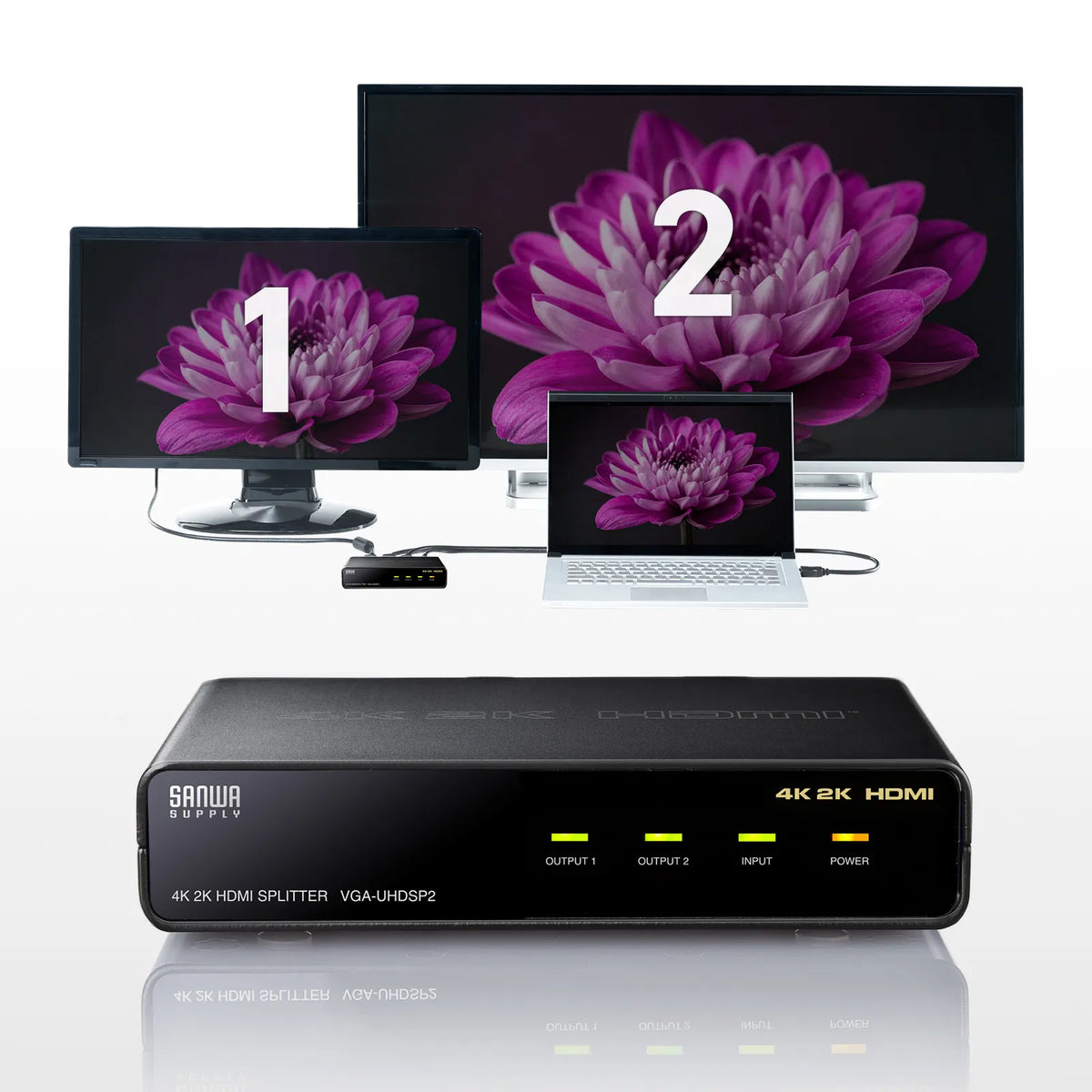 4K2K compatible HDMI splitter (2-way) VGA-UHDSP2