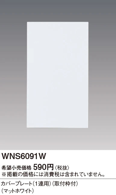 SO-STYLE WNS6091W – Cover Plate (1-Gang, with Mounting Frame) – Matte White