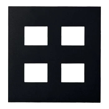 SO-STYLE WNS6704B – Fire-Resistant Plate (4-Gang: 2+2 Configuration) – Matte Black