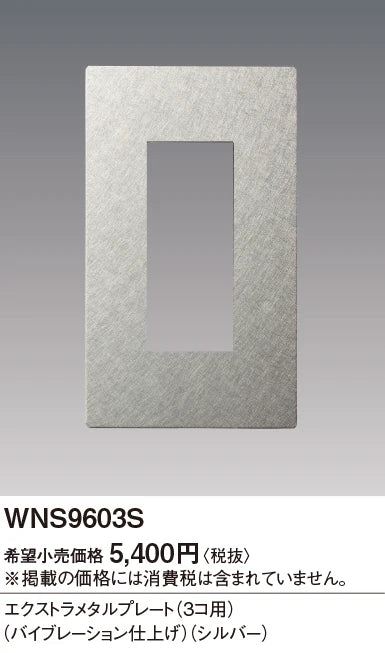 SO-STYLE WNS9603S – Extra Metal Plate (3-Module) – Vibration Finish – Silver