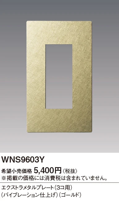 SO-STYLE WNS9603Y – Extra Metal Plate (3-Module) – Vibration Finish – Gold