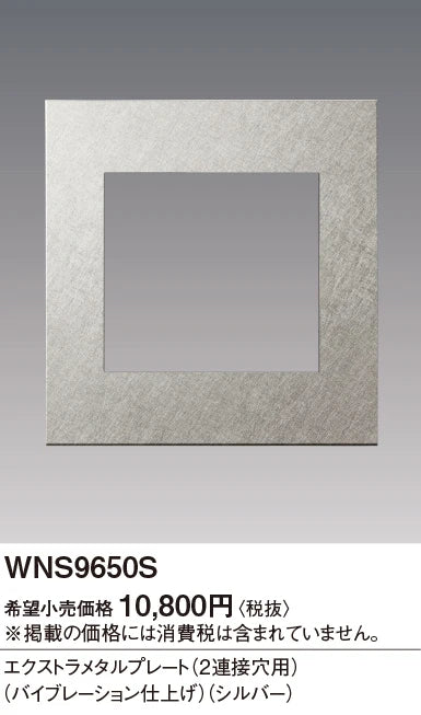 SO-STYLE WNS9650S – Extra Metal Plate (2-Gang) – Vibration Finish – Silver