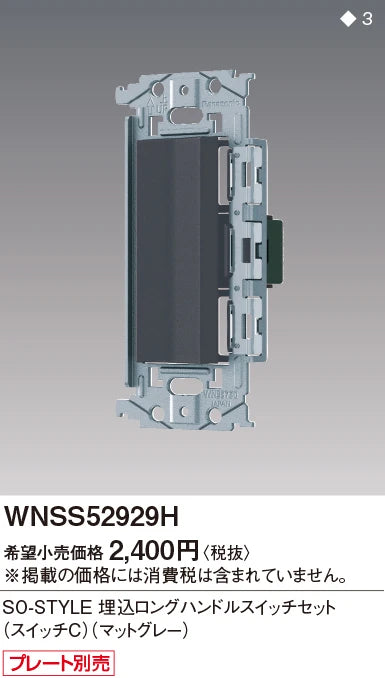 SO-STYLE WNSS52929H – In-Wall Long-Handle Switch Set (Switch C) – Matte Gray
