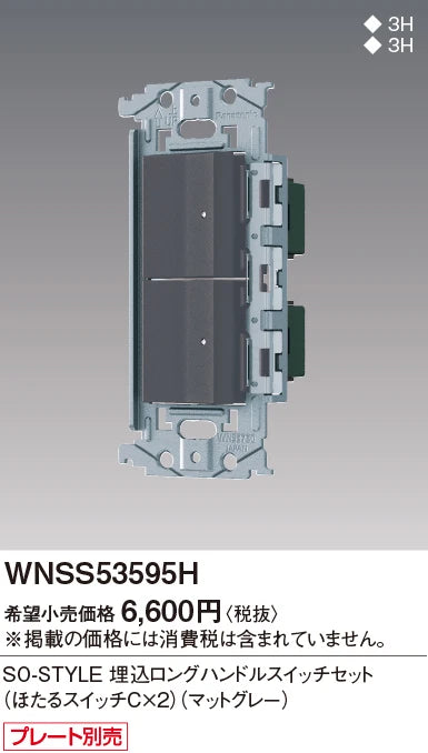 SO-STYLE WNSS53595H – In-Wall Long-Handle Switch Set (Dual Locator Switch C) – Matte Gray