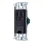 WTL11313B Advance Recessed Grounded Outlet with Grounding Terminal (Metal Frame) (Black)