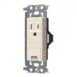 WTL11313F Advance Recessed Grounded Outlet with Grounding Terminal (Metal Frame) (Beige)