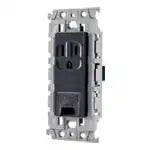 WTL113149H Advance Recessed Grounded Outlet with Grounding Terminal (with Insulated Frame) (Gray)