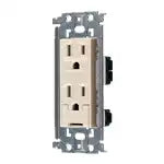 WTL11323F Advance Recessed Double Outlet with Grounding Terminal (Metal Frame) (Beige)