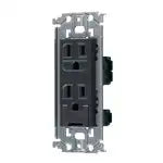 WTL11323H Advance Grounded Double Outlet with Recessed Ground Terminal (Metal Frame) (Gray)
