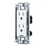 SO-STYLE WTL11323MW – In-Wall Grounded Double Outlet with Earth Terminal & Metal Mounting Frame – Matte Ceramic White