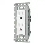 WTL113249W Advance Recessed Double Outlet with Grounding Terminal (with Insulated Frame) (Ceramic White)