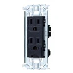 WTL11523B Advance Recessed Double Outlet with Grounding Terminal and Metal Frame (Black)