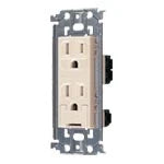 WTL11523F Advance Recessed Double Outlet with Grounding Terminal and Metal Frame (Beige)